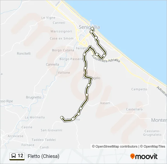 12 Bus Line Map
