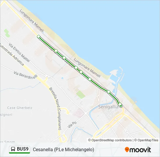 BUS9 Bus Line Map