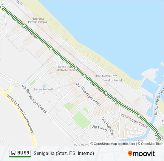 BUS9 Bus Line Map