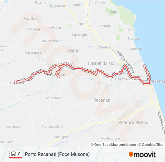 Z Bus Line Map