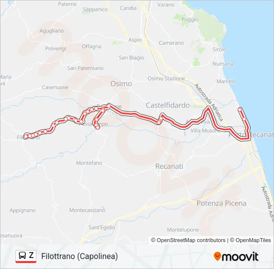 Z Bus Line Map