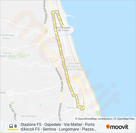 B Bus Line Map