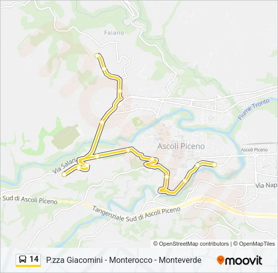 Percorso linea bus 14