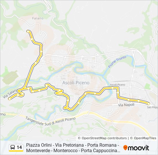 14 bus Line Map