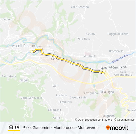 14 Bus Line Map