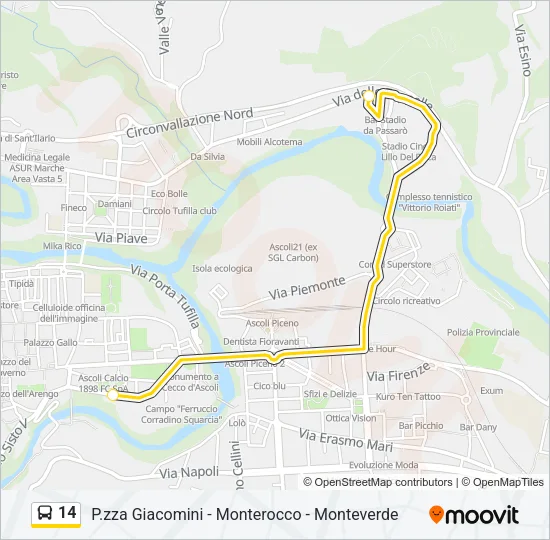 14 Bus Line Map