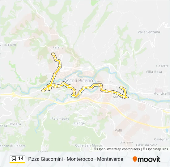 14 Bus Line Map