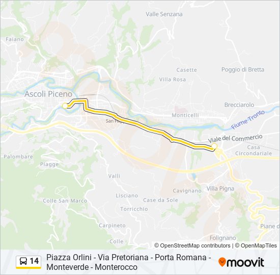 14 bus Line Map