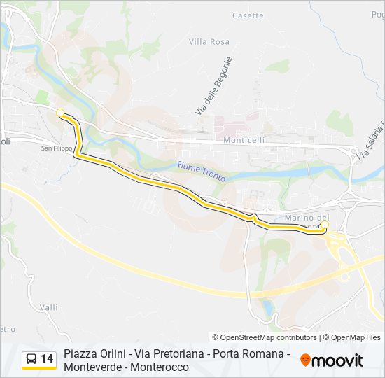 14 bus Line Map