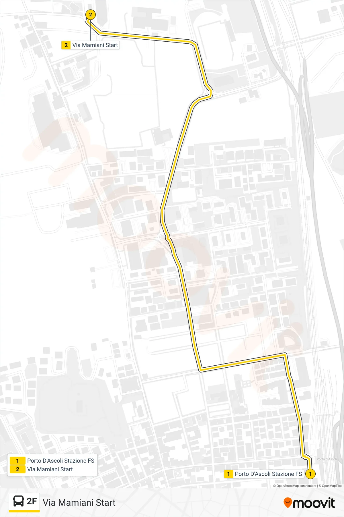 Linea 2F bus (Via Mamiani Start) - Percorsi e fermate sulla mappa