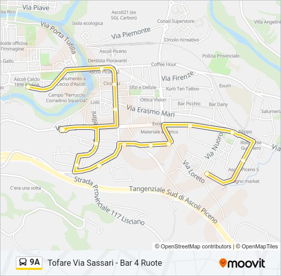 9A Bus Line Map
