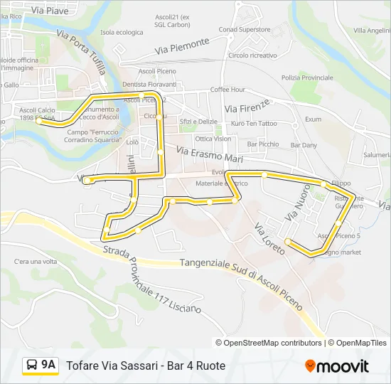 9A Bus Line Map