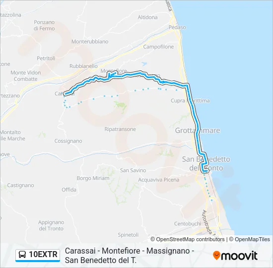 10EXTR Bus Line Map