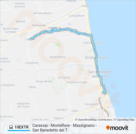 10EXTR Bus Line Map