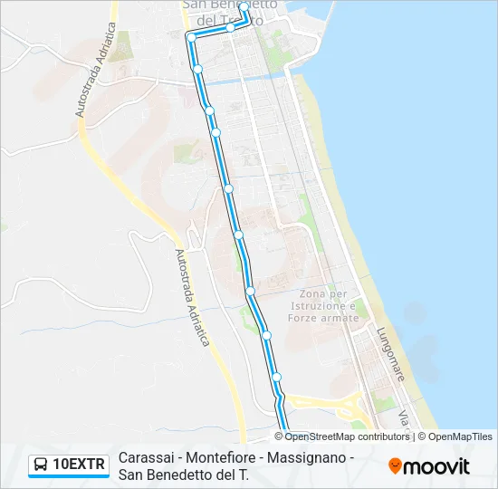 10EXTR Bus Line Map