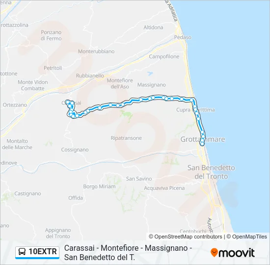 10EXTR Bus Line Map