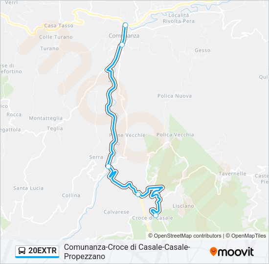 20EXTR Bus Line Map