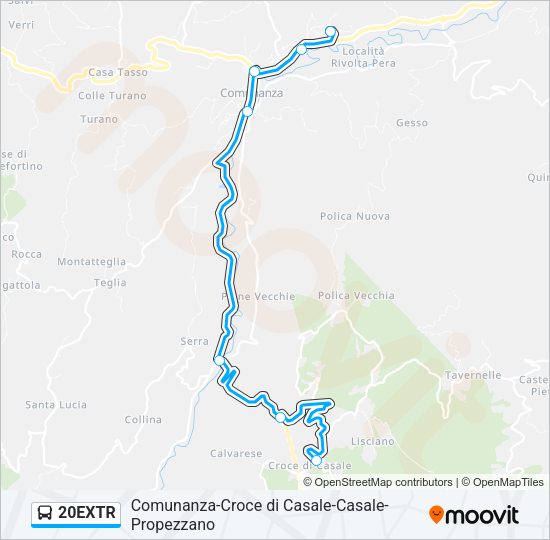 20EXTR Bus Line Map