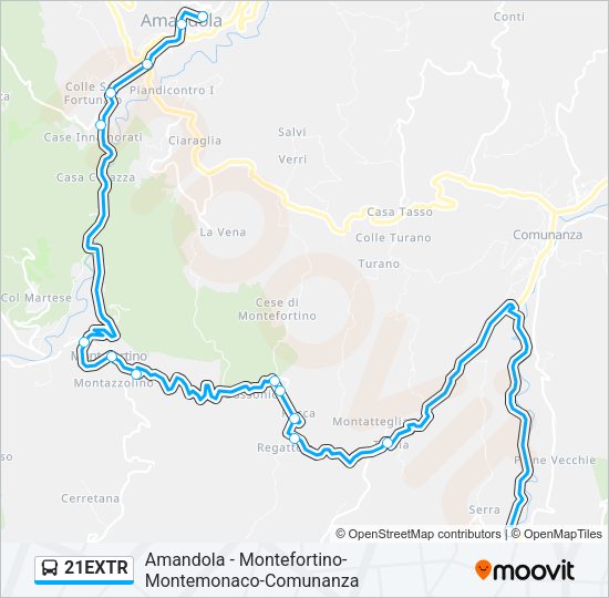 21EXTR Bus Line Map