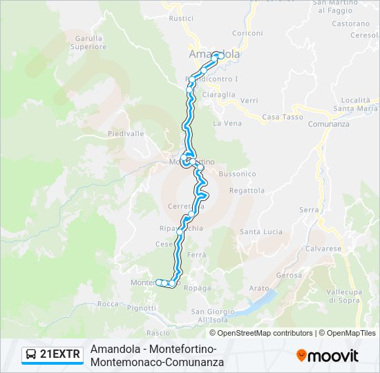 21EXTR Bus Line Map