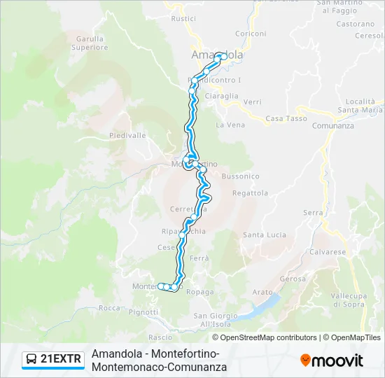 21EXTR Bus Line Map