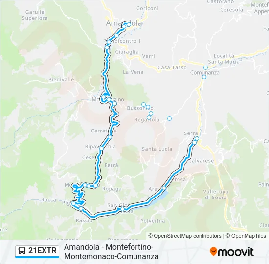 21EXTR Bus Line Map