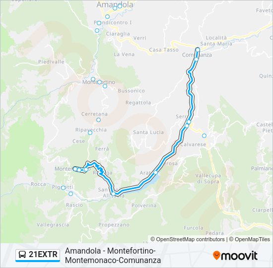 21EXTR Bus Line Map