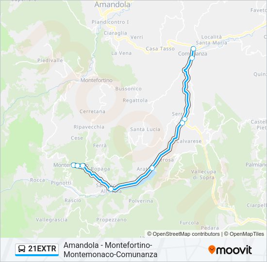 21EXTR Bus Line Map
