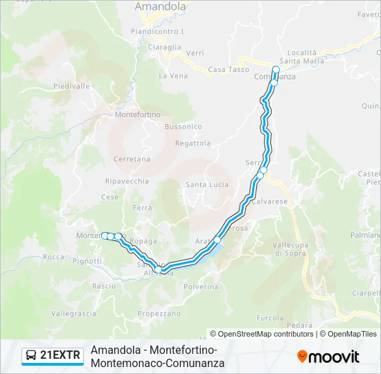 21EXTR Bus Line Map