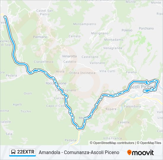 22EXTR Bus Line Map