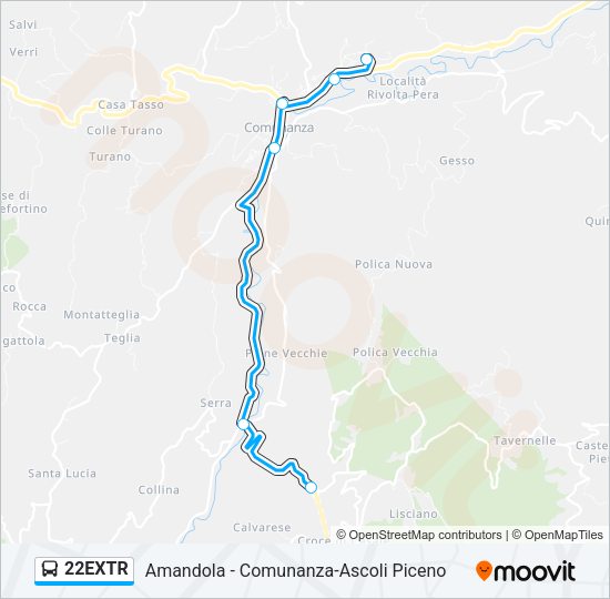 22EXTR Bus Line Map
