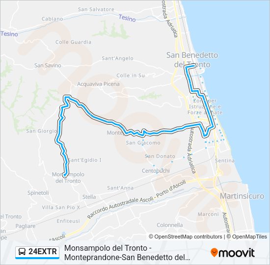 24EXTR Bus Line Map