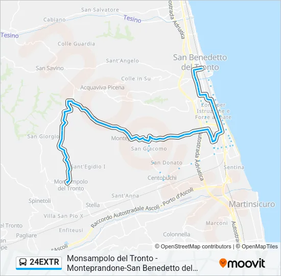 24EXTR Bus Line Map