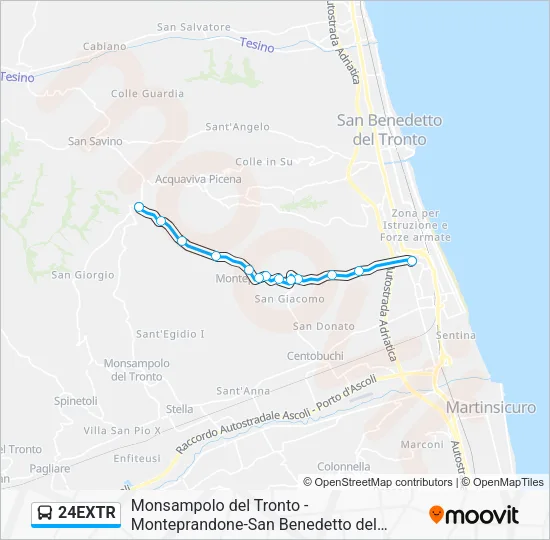24EXTR Bus Line Map