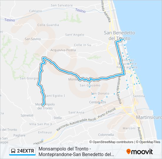 24EXTR Bus Line Map