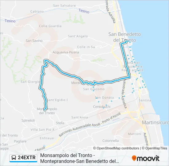 24EXTR Bus Line Map