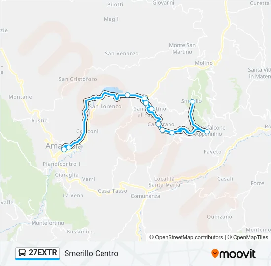 27EXTR Bus Line Map