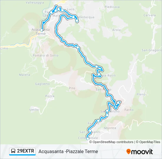 29EXTR Bus Line Map