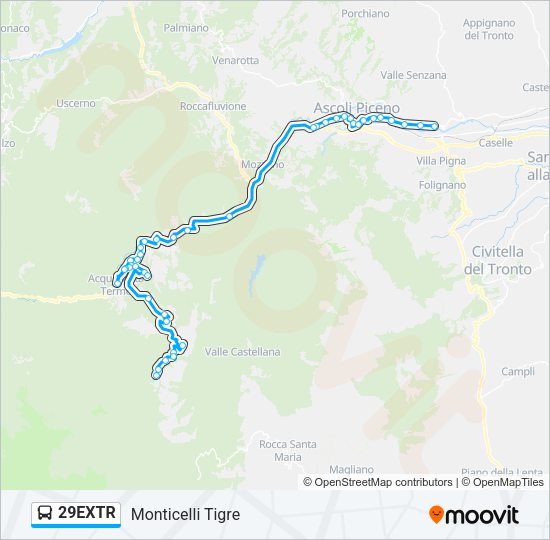29EXTR Bus Line Map