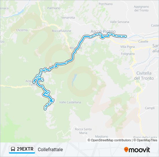 29EXTR Bus Line Map