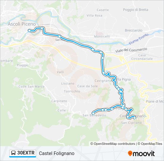 30EXTR Bus Line Map