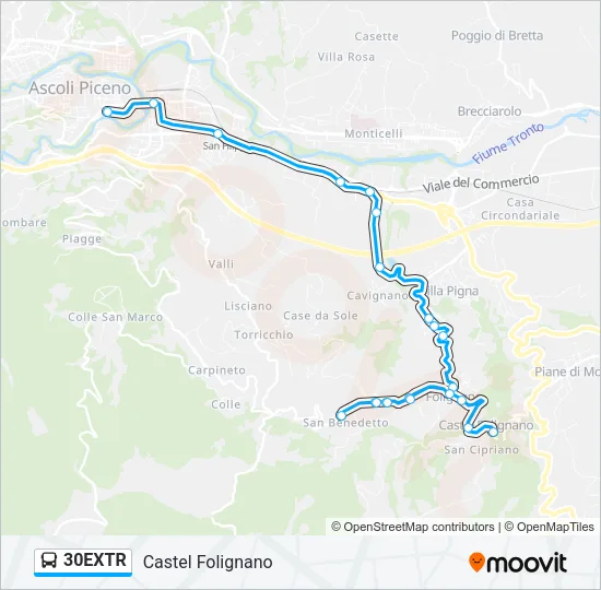 30EXTR Bus Line Map