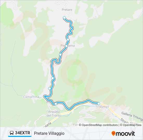 34EXTR Bus Line Map