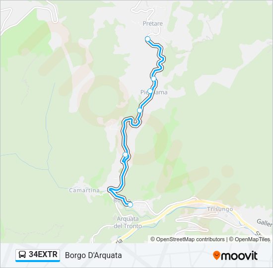34EXTR Bus Line Map