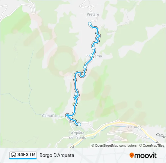 34EXTR Bus Line Map