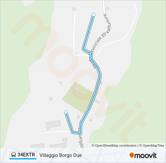 34EXTR Bus Line Map