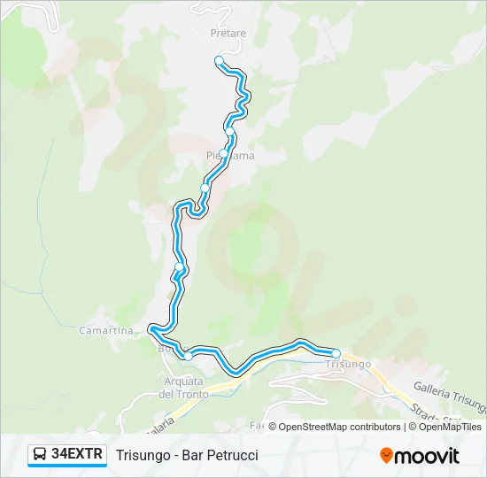 34EXTR Bus Line Map
