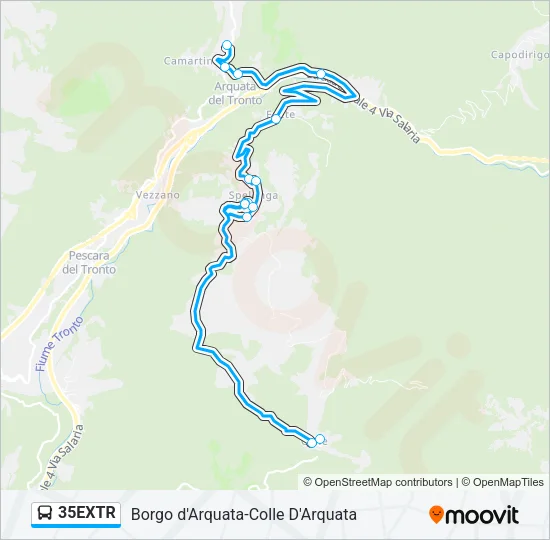 Percorso linea bus 35EXTR