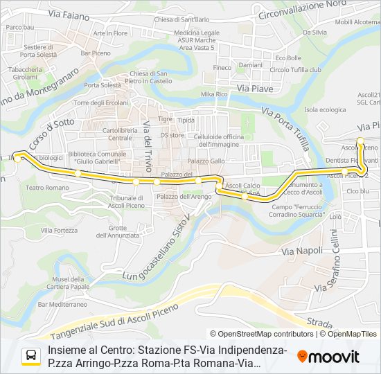 INSIEME AL CENTRO bus Line Map