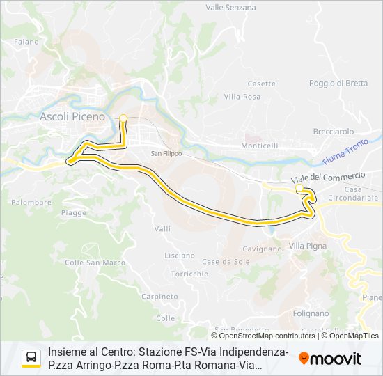 INSIEME AL CENTRO bus Line Map